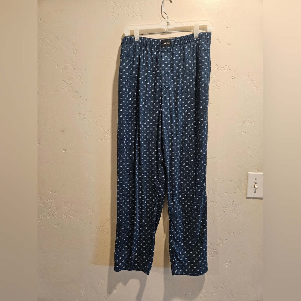 🎉3 For $15 🎉Mens Calvin Klein Navy Blue Printed Lounge/Pajama Pants Size Med